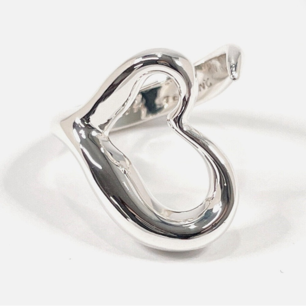 Tiffany & Co. Ring Open Heart Elsa Peretti Sterling Silver
